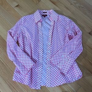 Talbots Pink White Shirt